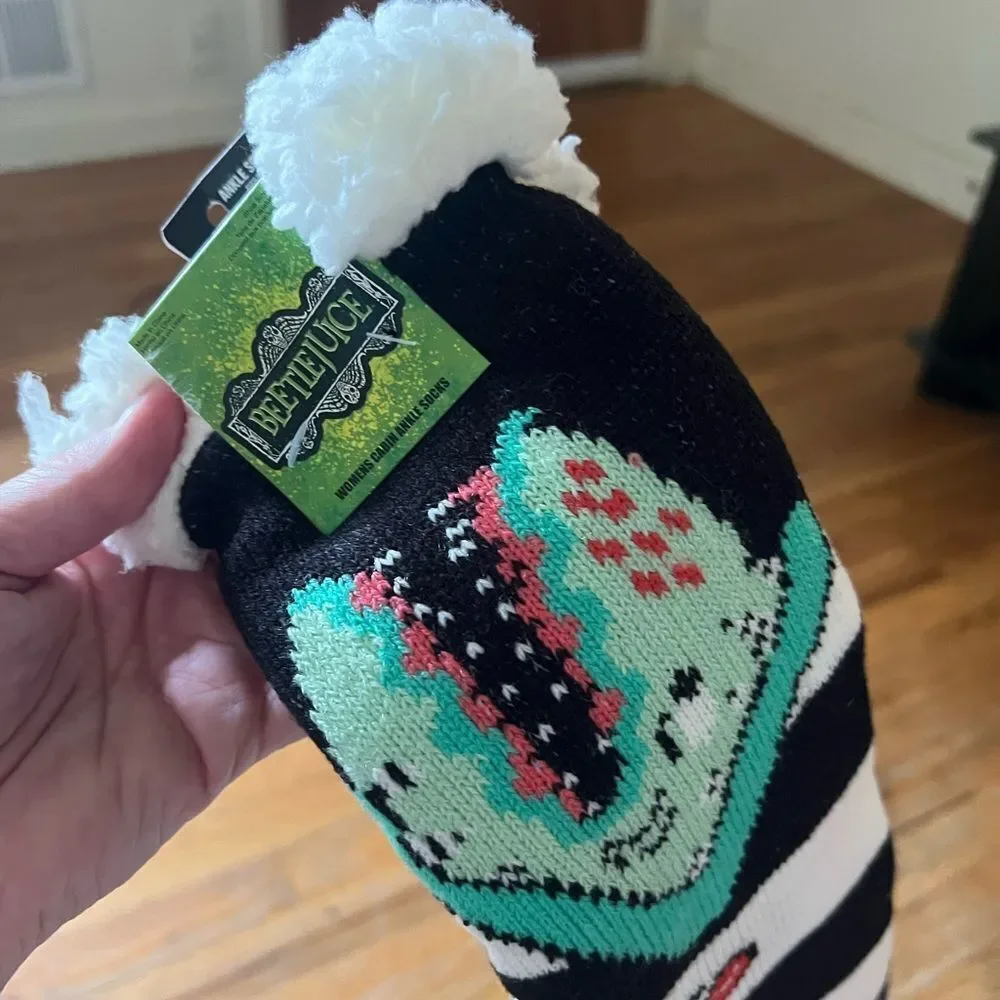 1 LEFT! Beetlejuice SANDWORM Cozy Socks